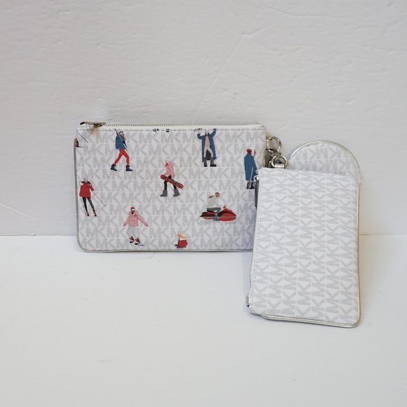 Michael Kors Jet Set Girls JST Ski Multi Wristlet Trio MK Bright White Multi - Picture 5 of 11